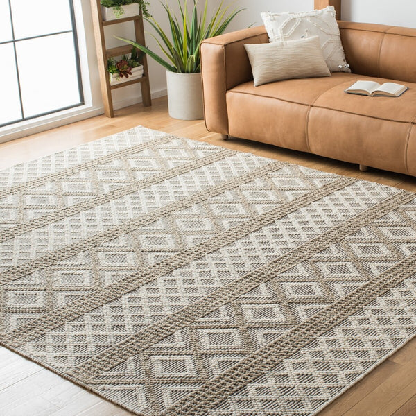 Vermont 211 Hand Woven 60% Wool, 40% Cottton 0 Rug Ivory / Grey 60% Wool, 40% Cottton VRM211F-9