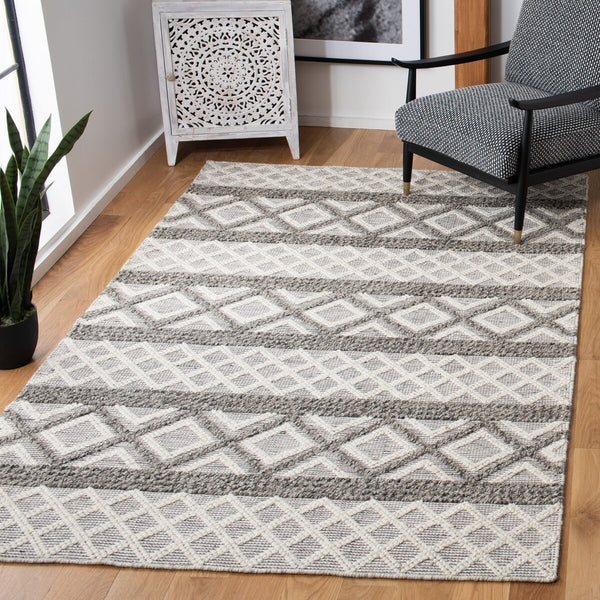 Vermont 211 Hand Woven 60% Wool, 40% Cottton 0 Rug Ivory / Dark Grey 60% Wool, 40% Cottton VRM211H-9