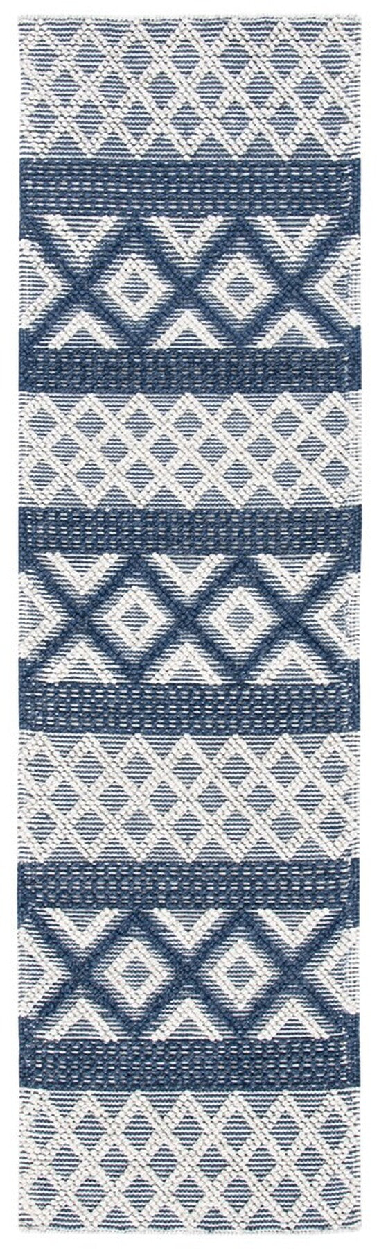 Vermont 211 Hand Woven 60% Wool, 40% Cottton 0 Rug Ivory / Blue 60% Wool, 40% Cottton VRM211N-9