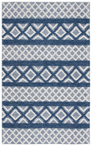 Vermont 211 Hand Woven 60% Wool, 40% Cottton 0 Rug Ivory / Blue 60% Wool, 40% Cottton VRM211N-9