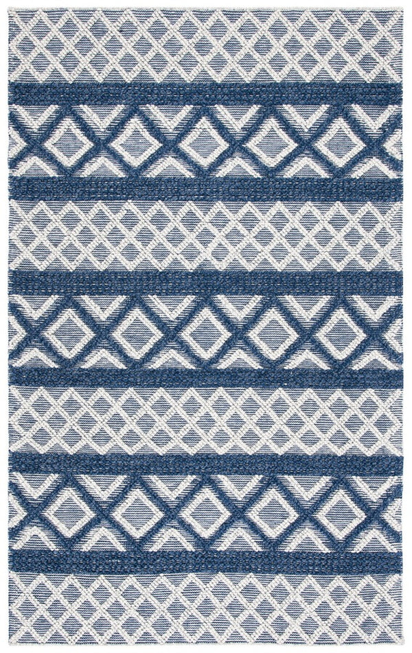 Vermont 211 Hand Woven 60% Wool, 40% Cottton 0 Rug Ivory / Blue 60% Wool, 40% Cottton VRM211N-9