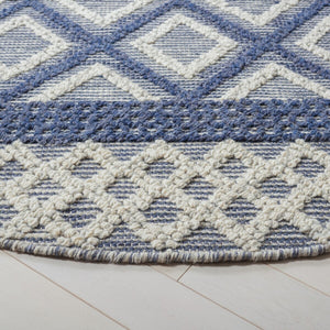 Vermont 211 Hand Woven 60% Wool, 40% Cottton 0 Rug Ivory / Blue 60% Wool, 40% Cottton VRM211N-9