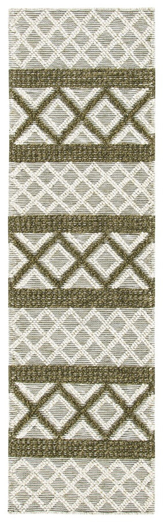 Vermont 211 Hand Woven 60% Wool, 40% Cottton 0 Rug Ivory / Dark Green 60% Wool, 40% Cottton VRM211Y-9