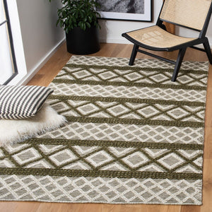 Vermont 211 Hand Woven 60% Wool, 40% Cottton 0 Rug Ivory / Dark Green 60% Wool, 40% Cottton VRM211Y-9