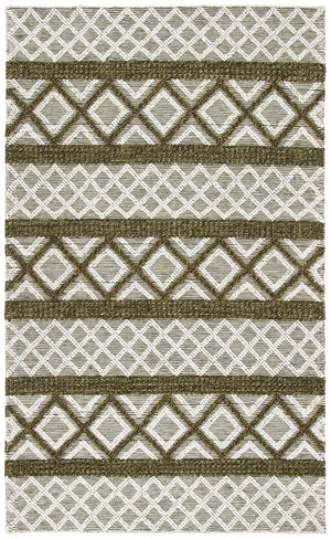 Vermont 211 Hand Woven 60% Wool, 40% Cottton 0 Rug Ivory / Dark Green 60% Wool, 40% Cottton VRM211Y-9