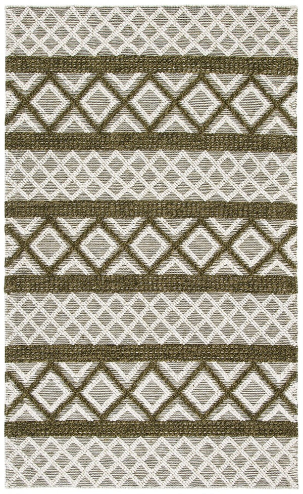 Vermont 211 Hand Woven 60% Wool, 40% Cottton 0 Rug Ivory / Dark Green 60% Wool, 40% Cottton VRM211Y-9