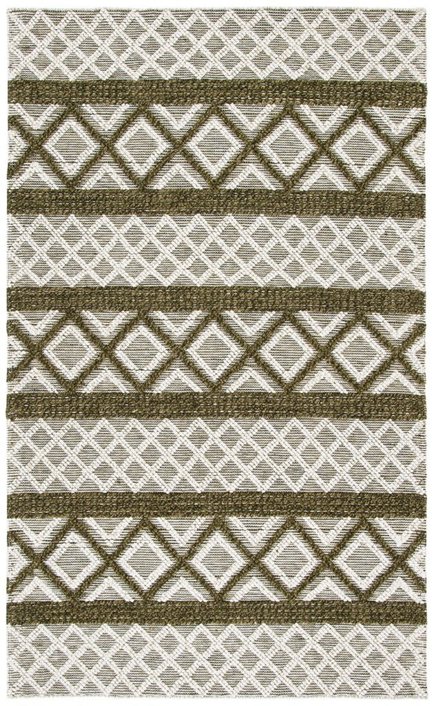 Vermont 211 Hand Woven 60% Wool, 40% Cottton 0 Rug Ivory / Dark Green 60% Wool, 40% Cottton VRM211Y-9