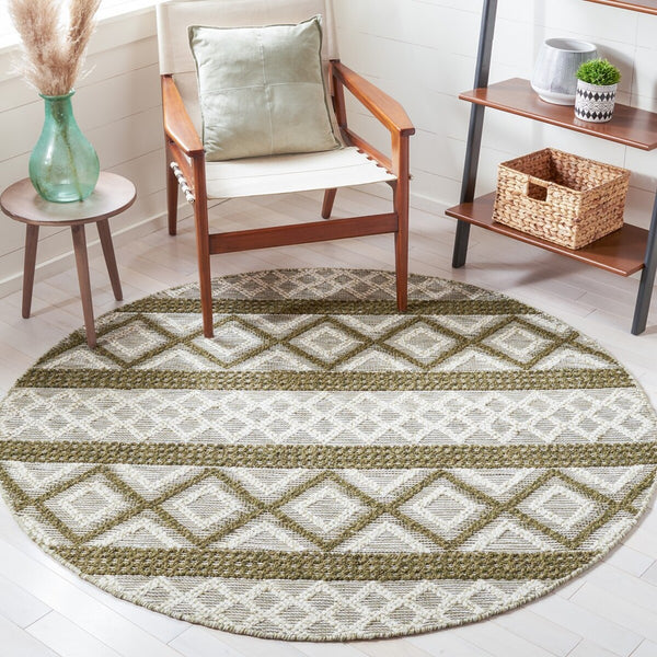 Vermont 211 Hand Woven 60% Wool, 40% Cottton 0 Rug Ivory / Dark Green 60% Wool, 40% Cottton VRM211Y-9