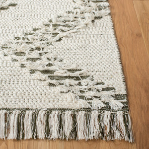 Vermont 501 Flat Weave 60% Wool, 40% Cotton 0 Rug Ivory / Green 60% Wool, 40% Cotton VRM501A-6SQ