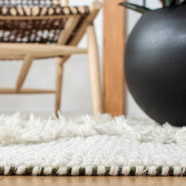 Vermont 501 Flat Weave 60% Wool, 40% Cotton 0 Rug Ivory / Green 60% Wool, 40% Cotton VRM501A-6SQ