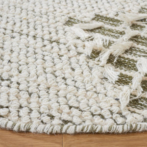 Vermont 501 Flat Weave 60% Wool, 40% Cotton 0 Rug Ivory / Green 60% Wool, 40% Cotton VRM501A-6SQ