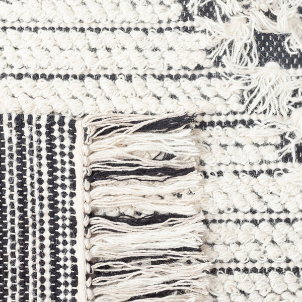 Vermont 502 Flat Weave 60% Wool, 40% Cotton 0 Rug Ivory / Black 60% Wool, 40% Cotton VRM502A-5