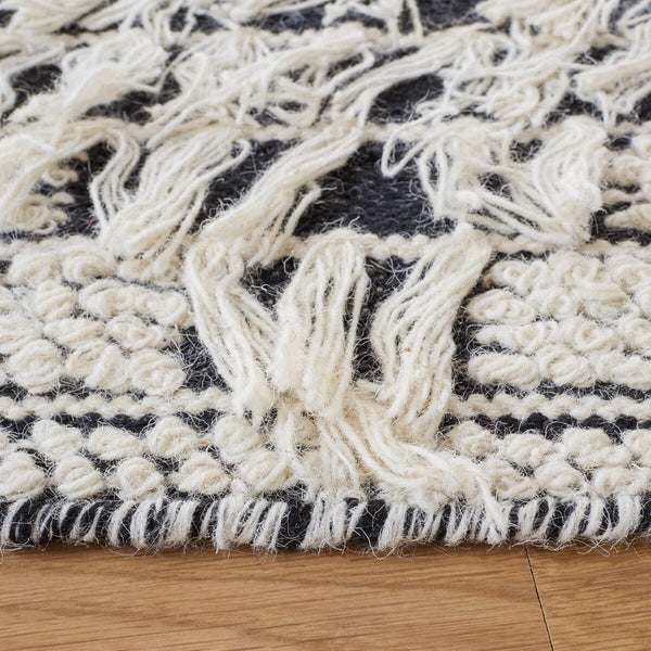 Vermont 502 Flat Weave 60% Wool, 40% Cotton 0 Rug Ivory / Black 60% Wool, 40% Cotton VRM502A-5