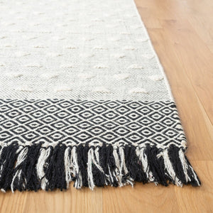 Vermont 503 Flat Weave 50% Wool, 50% Cotton 0 Rug Ivory / Black 50% Wool, 50% Cotton VRM503A-5