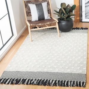 Vermont 503 Flat Weave 50% Wool, 50% Cotton 0 Rug Ivory / Black 50% Wool, 50% Cotton VRM503A-5