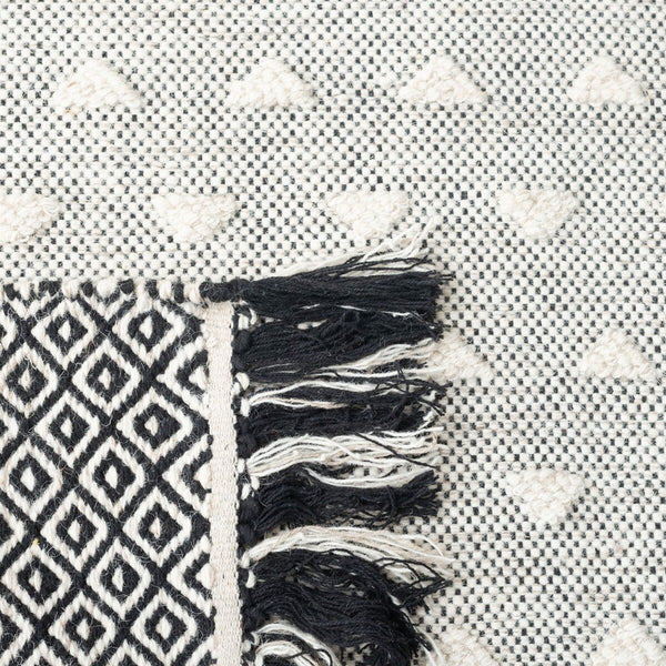 Vermont 503 Flat Weave 50% Wool, 50% Cotton 0 Rug Ivory / Black 50% Wool, 50% Cotton VRM503A-5