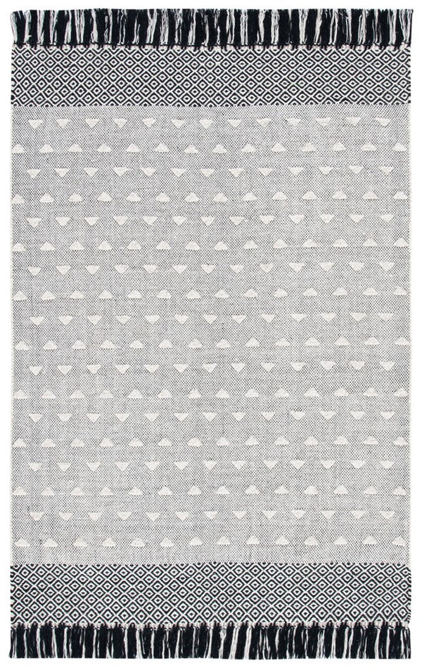 Vermont 503 Flat Weave 50% Wool, 50% Cotton 0 Rug Ivory / Black 50% Wool, 50% Cotton VRM503A-5