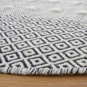 Vermont 503 Flat Weave 50% Wool, 50% Cotton 0 Rug Ivory / Black 50% Wool, 50% Cotton VRM503A-5
