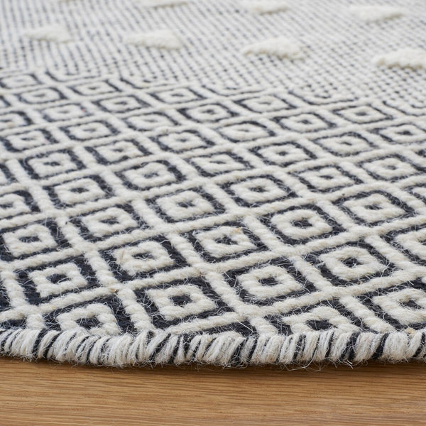 Vermont 503 Flat Weave 50% Wool, 50% Cotton 0 Rug Ivory / Black 50% Wool, 50% Cotton VRM503A-5