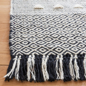 Vermont 503 Flat Weave 50% Wool, 50% Cotton 0 Rug Ivory / Black 50% Wool, 50% Cotton VRM503A-5