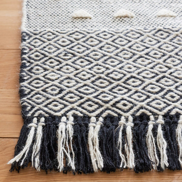Vermont 503 Flat Weave 50% Wool, 50% Cotton 0 Rug Ivory / Black 50% Wool, 50% Cotton VRM503A-5