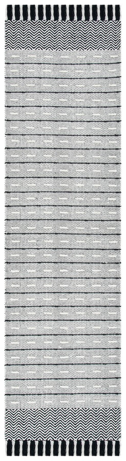 Vermont 504 Flat Weave 50% Wool, 50% Cotton 0 Rug Ivory / Black 50% Wool, 50% Cotton VRM504A-5