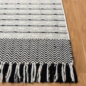 Vermont 504 Flat Weave 50% Wool, 50% Cotton 0 Rug Ivory / Black 50% Wool, 50% Cotton VRM504A-5