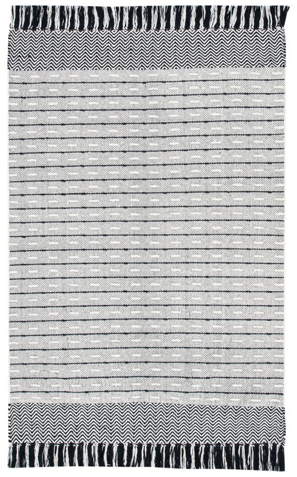 Vermont 504 Flat Weave 50% Wool, 50% Cotton 0 Rug Ivory / Black 50% Wool, 50% Cotton VRM504A-5