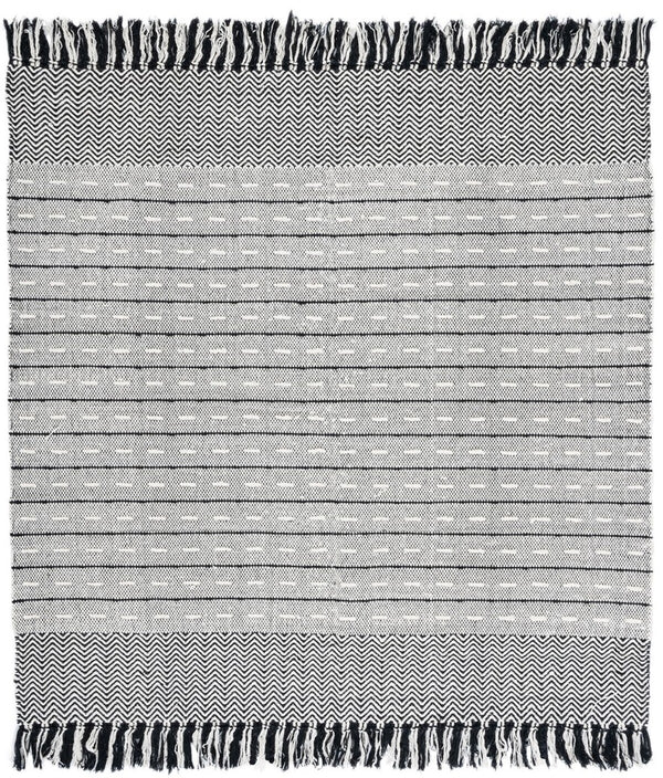 Vermont 504 Flat Weave 50% Wool, 50% Cotton 0 Rug Ivory / Black 50% Wool, 50% Cotton VRM504A-5