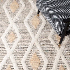 Safavieh Vermont Woollen Dhurry (Hand-Loomed) 60% Wool 40% Cotton Rug Gold / Ivory VRM601D-3