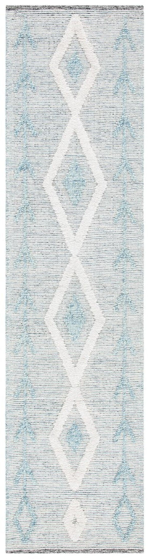 Safavieh Vermont Woollen Dhurry (Hand-Loomed) 60% Wool 40% Cotton Rug Blue / Ivory VRM601M-6SQ