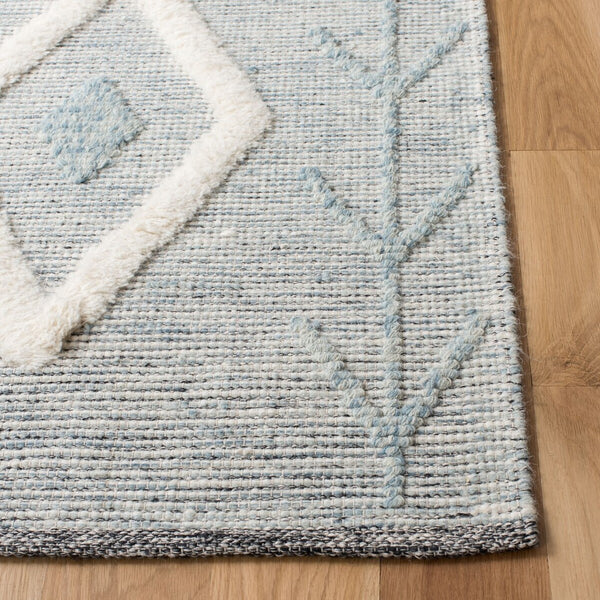 Safavieh Vermont Woollen Dhurry (Hand-Loomed) 60% Wool 40% Cotton Rug Blue / Ivory VRM601M-6SQ