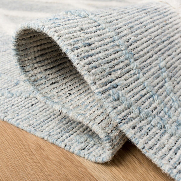 Safavieh Vermont Woollen Dhurry (Hand-Loomed) 60% Wool 40% Cotton Rug Blue / Ivory VRM601M-6SQ