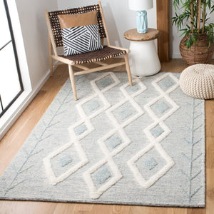 Safavieh Vermont Woollen Dhurry (Hand-Loomed) 60% Wool 40% Cotton Rug Blue / Ivory VRM601M-6SQ
