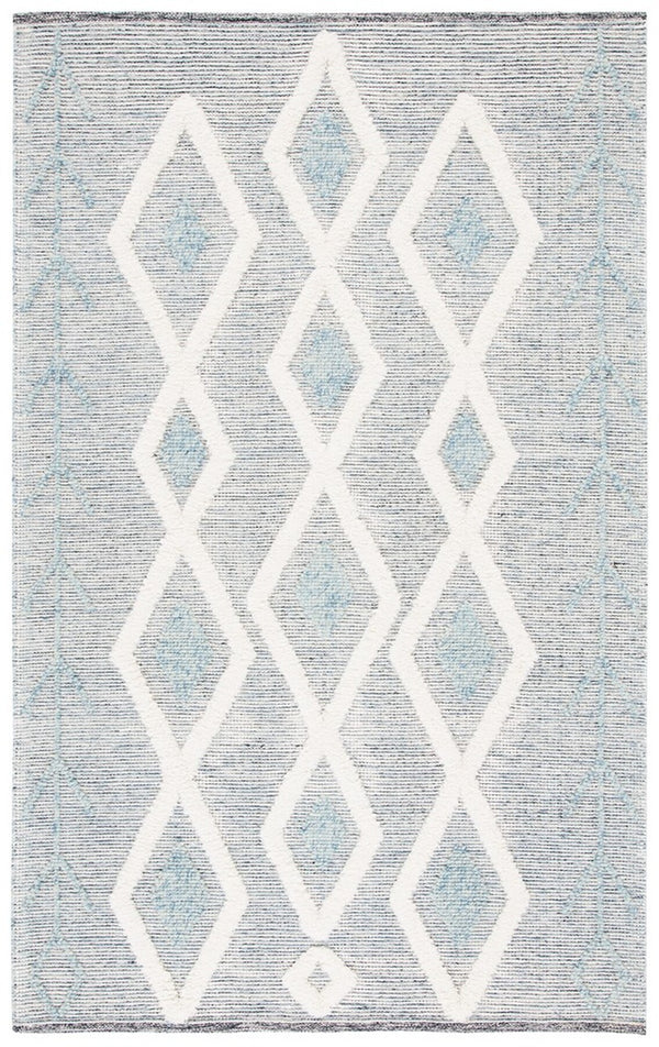 Safavieh Vermont Woollen Dhurry (Hand-Loomed) 60% Wool 40% Cotton Rug Blue / Ivory VRM601M-6SQ