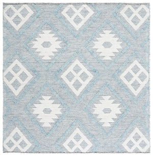 Safavieh Vermont Woollen Dhurry (Hand-Loomed) 60% Wool 40% Cotton Rug Blue / Ivory VRM601M-6SQ