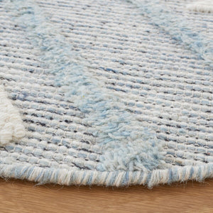 Safavieh Vermont Woollen Dhurry (Hand-Loomed) 60% Wool 40% Cotton Rug Blue / Ivory VRM601M-6SQ