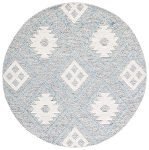Safavieh Vermont Woollen Dhurry (Hand-Loomed) 60% Wool 40% Cotton Rug Blue / Ivory VRM601M-6SQ