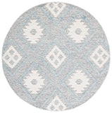 Safavieh Vermont Woollen Dhurry (Hand-Loomed) 60% Wool 40% Cotton Rug Blue / Ivory VRM601M-6SQ