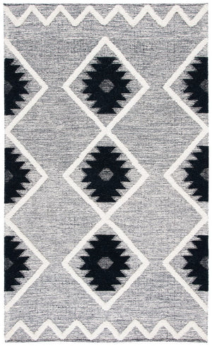 Safavieh Vermont Woollen Dhurry (Hand-Loomed) 60% Wool 40% Cotton Rug Black / Ivory VRM602H-3