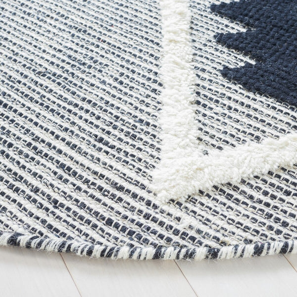 Safavieh Vermont Woollen Dhurry (Hand-Loomed) 60% Wool 40% Cotton Rug Black / Ivory VRM602H-3