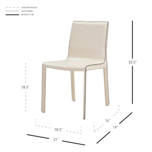 Gervin Recycled Leather Chair Set of 2 - Modern Minimalist Design with Sturdy Steel Frame