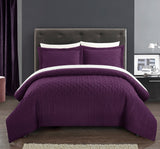 Jazmine Plum Queen 3pc Comforter Set