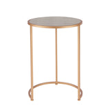 Anza Set of 2 Round Faux Shagreen Nesting End Table