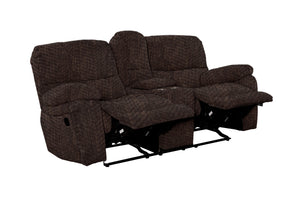 Porter Designs Chandler Reclining Console Loveseat Contemporary Reclining Love Brown 03-201-02-9093