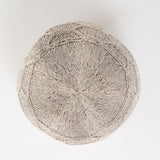 McCardell Handcrafted Boho Fabric Pouf, Gray Noble House
