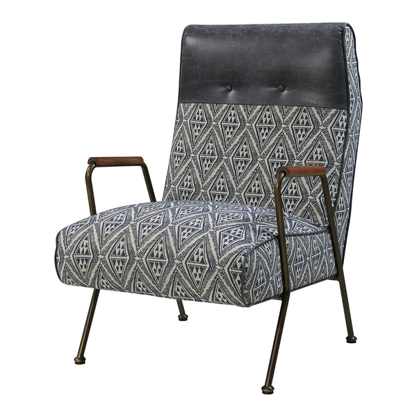 Kahlo Fabric Accent Chair Azure Diamond/Vintage Midnight