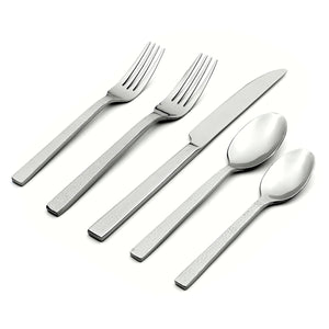 Chefs Table Hammered 45 Piece Everyday Flatware Set, Service For 8