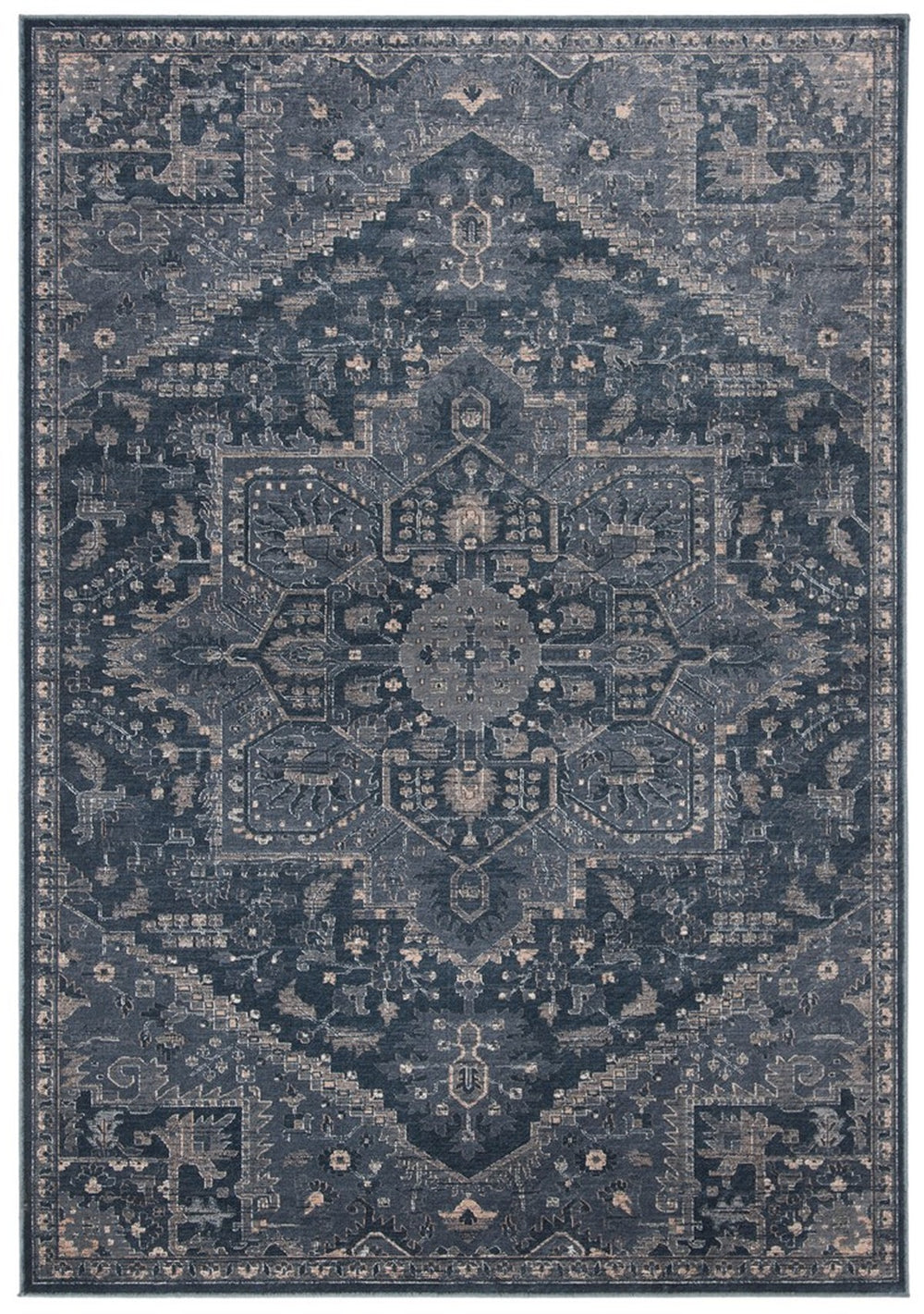 Vintage 875  Not Available Not Available Rug Light Blue / Dark Blue