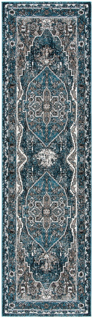 Safavieh Vintage Hamadan 210 Power Loomed Traditional Rug Blue / Ivory 9' x 12'